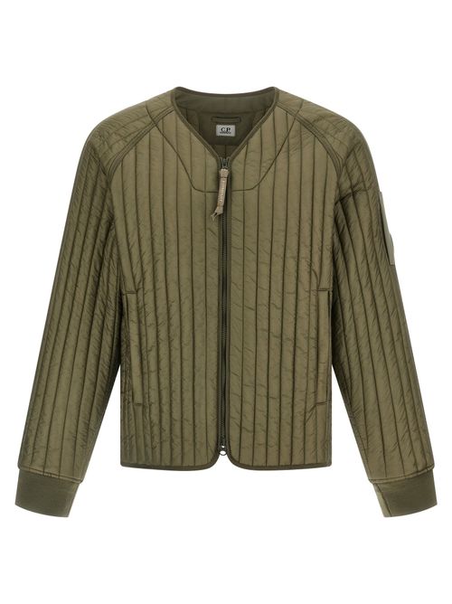 Quilted Polyester Shell Jacket — Green
