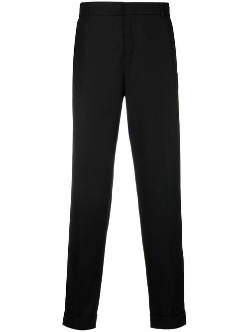 Mid-rise straight-leg trousers - Black