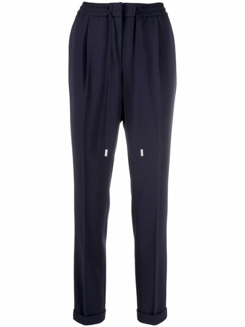 Drawstring tapered trousers - Blue