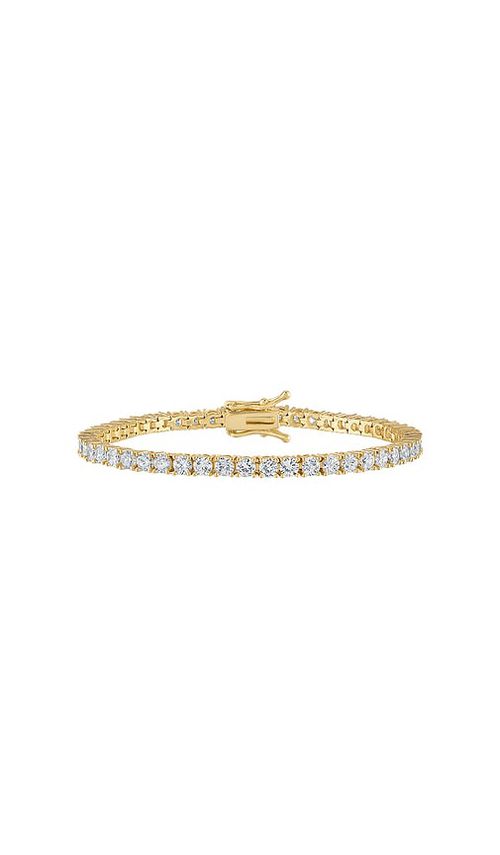 Alexa Leigh TENNISARMBAND MIT KRISTALLAKZENTEN in Metallic Gold