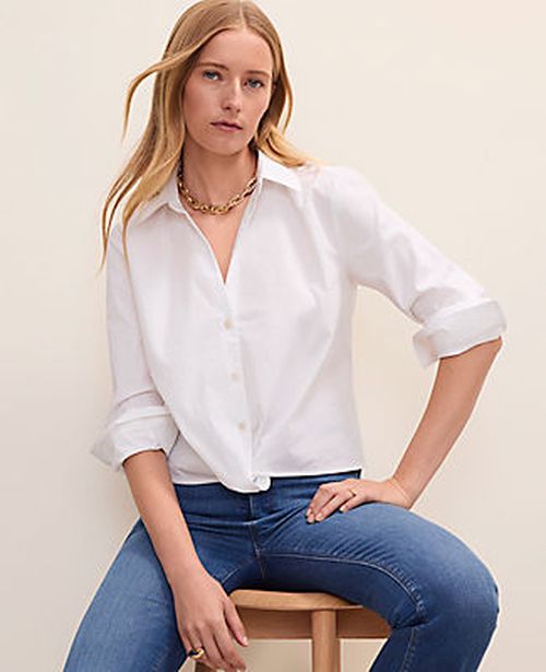 Ann Taylor Knotted Button Down Shirt