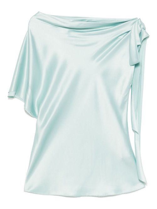 SHIATZY CHEN pearl-accent bow top - Blue
