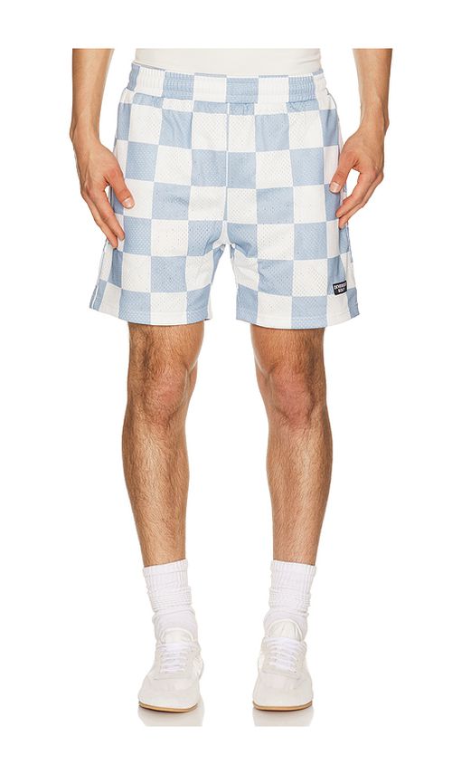 Devereux Golf The Printed Golf Mesh Short in Slate,White. S. Also in M, L, XL/1X