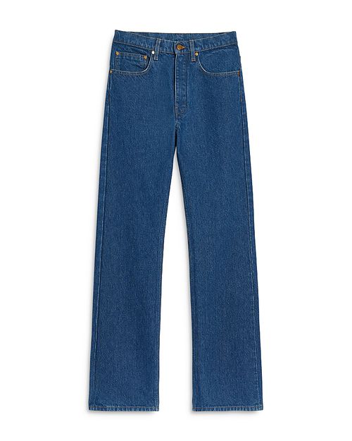 High Rise Straight Jeans in Medium Denim