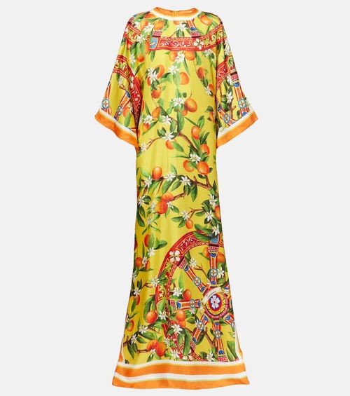Printed silk maxi dress