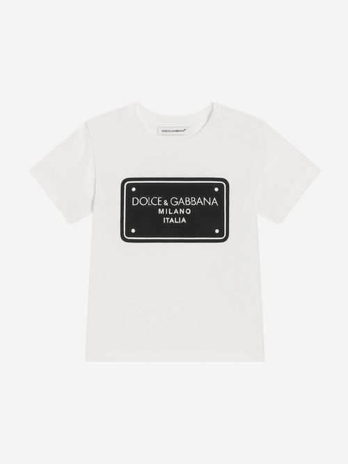 Dolce & Gabbana Baby Boys Logo T-Shirt in White 12 - 18 Mths