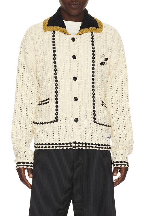 Andersson Bell Unisex New Fantasia Collar Cardigan in Ecru - Cream. L also in M, XL/1X