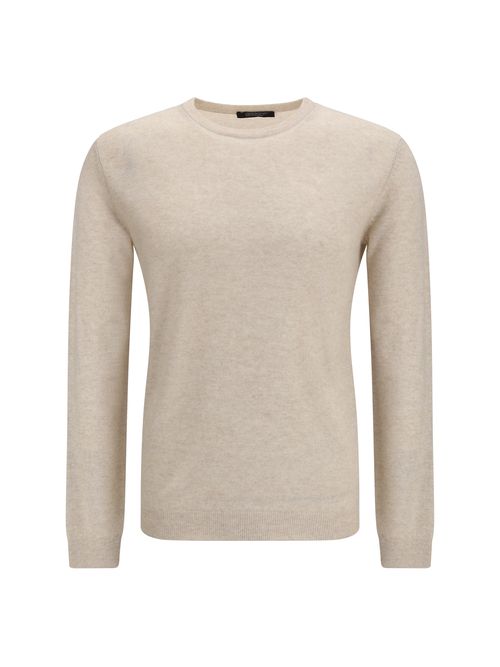 Cashmere and Linen Crewneck Sweater — Beige
