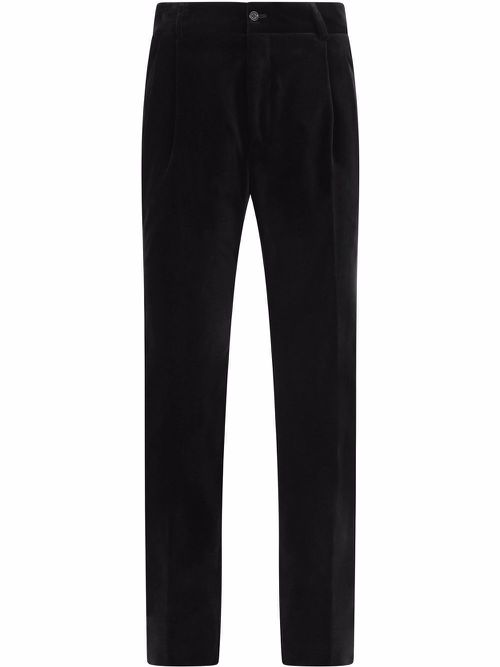 Tailored straight-leg trousers - Black