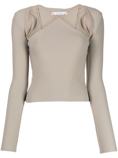 Cut-out detail long-sleeve T-shirt - Grey