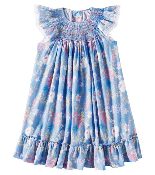 Dhalia smocked cotton dress