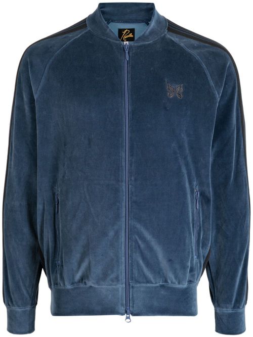 Zip-up velour track jacket - Blue