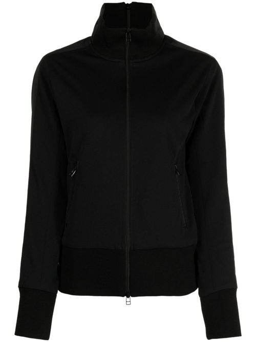 Stripe-detail zip-up sweatshirt - Black