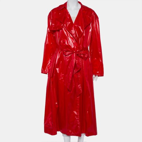 Ellery Red Synthetic Belted Le Strange Trench Coat