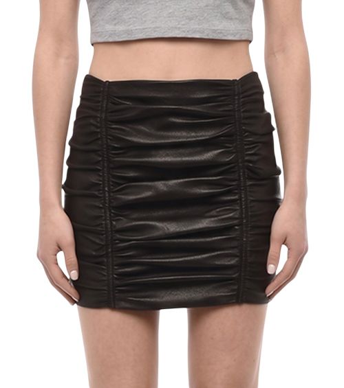 Black Leather Mini Skirt