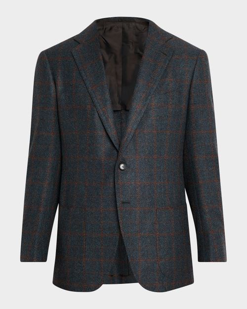 Men's Plaid Cashmere Two-Button Jacket