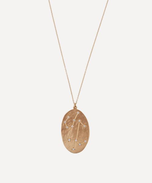 14ct Gold Leo Astrology Diamond Necklace