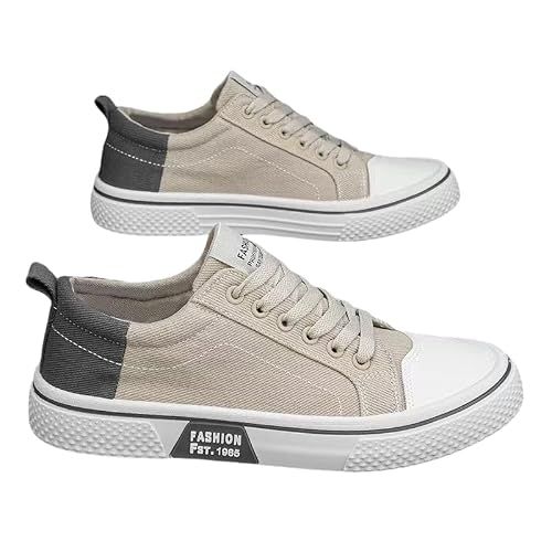 Fashion Sneakers Lightweight Blue & White Men's Casual Canvas Sneakers Low-Top Lace-Up Skate Shoes