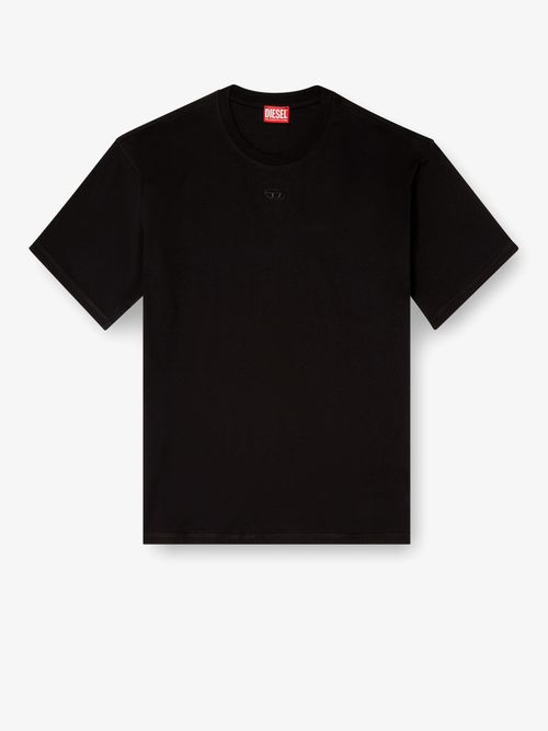 Embroidered Logo Cotton T-Shirt — Black