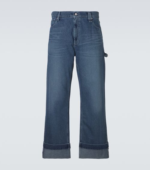 Crystal-embellished straight jeans