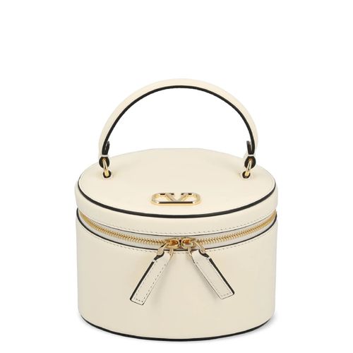 V Logo Signature Leather Vanity Case