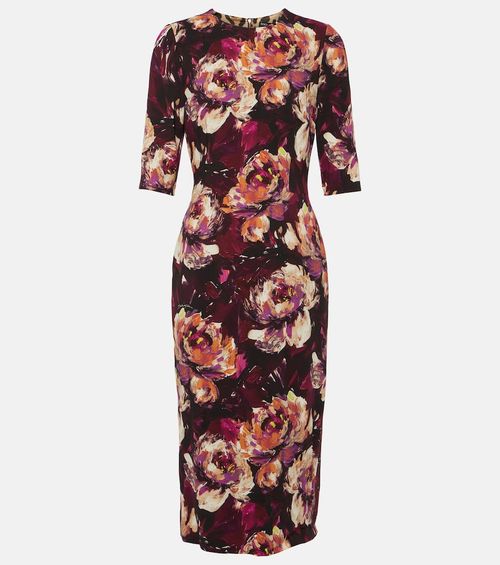 Floral cady midi dress