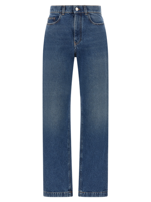 Cotton Straight-Leg Jeans — Blue
