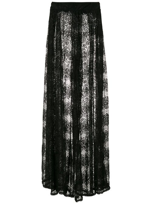 Lace wide leg trousers - Black