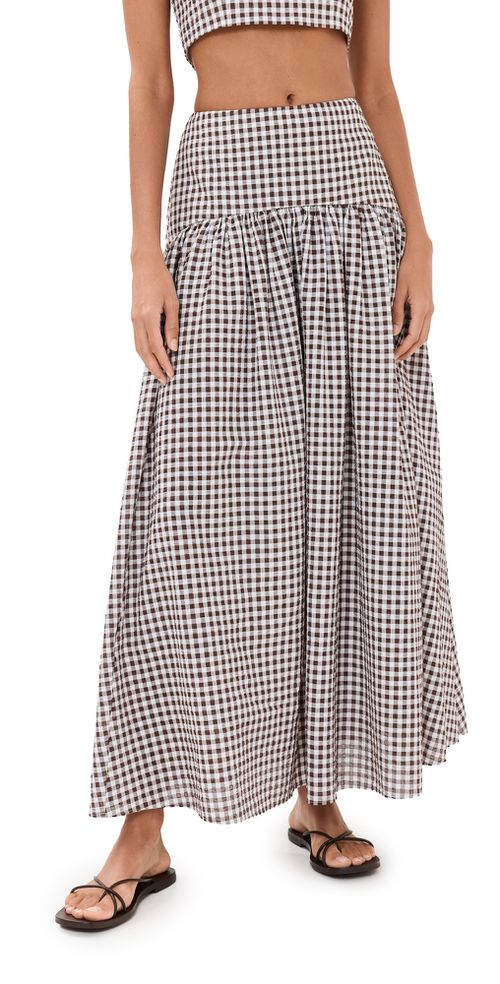 Procida Skirt Dark Chocolate Gingham