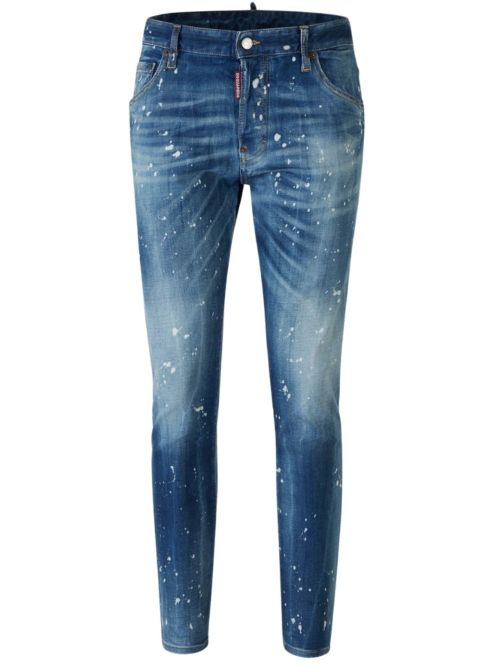 Dsquared2 Bleach Paint Splatter Blue Jeans - Blue