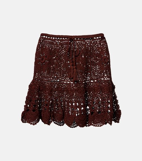 Crochet cotton miniskirt