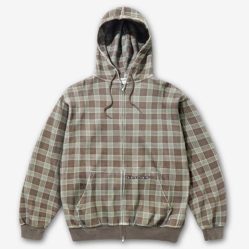 Butter Goods Waffle Zip-Thru Hood - Plaid - unisex