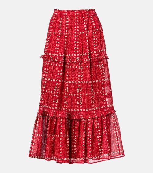 Diya printed cotton maxi skirt