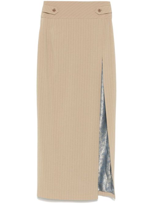 Pinstriped maxi skirt - Neutrals