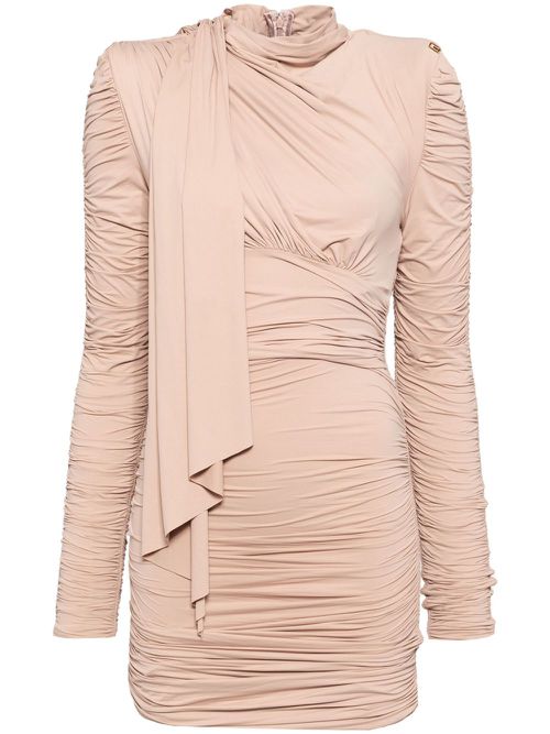Ruched mini dress - Brown