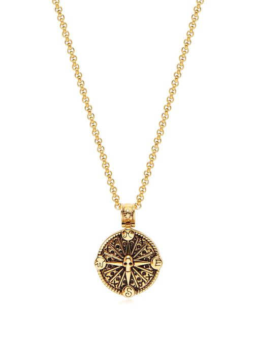 Nialaya Jewelry compass-pendant necklace - Goud