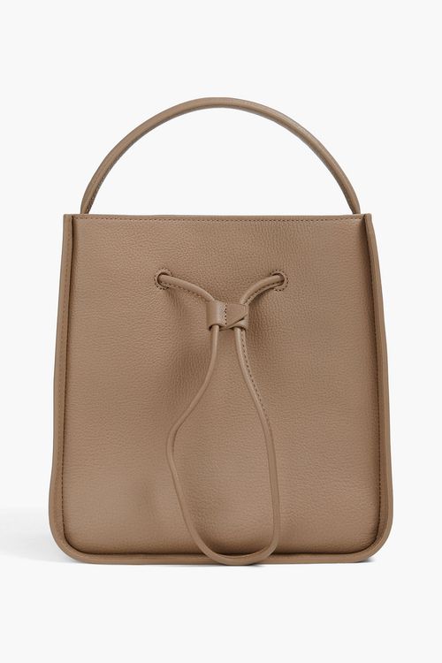 Soleil small pebbled-leather bucket bag