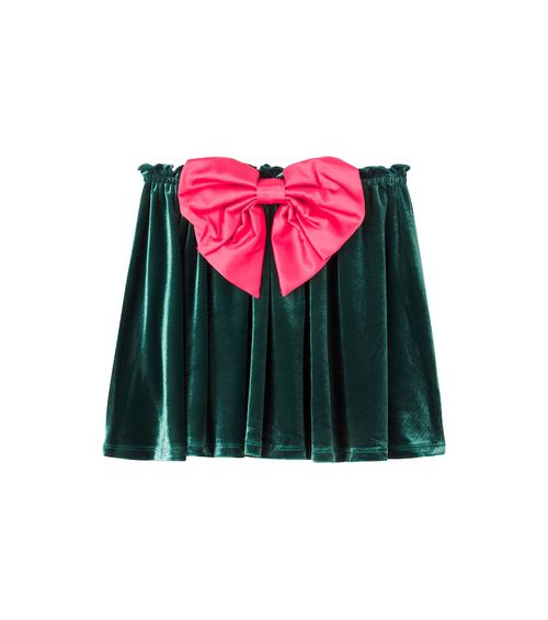 Konges Sløjd Bow-detail velvet skirt
