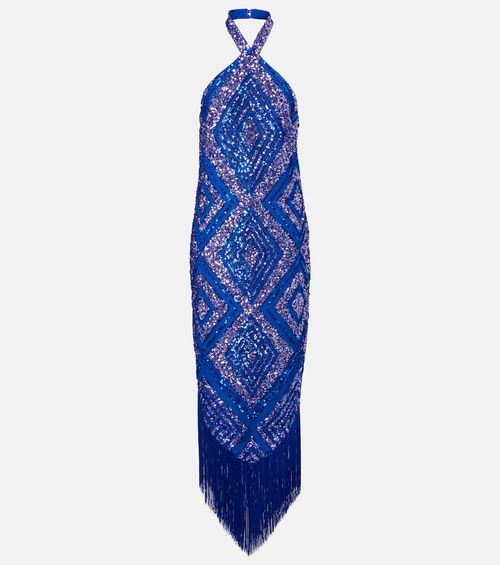 Nina fringed sequined maxi dress