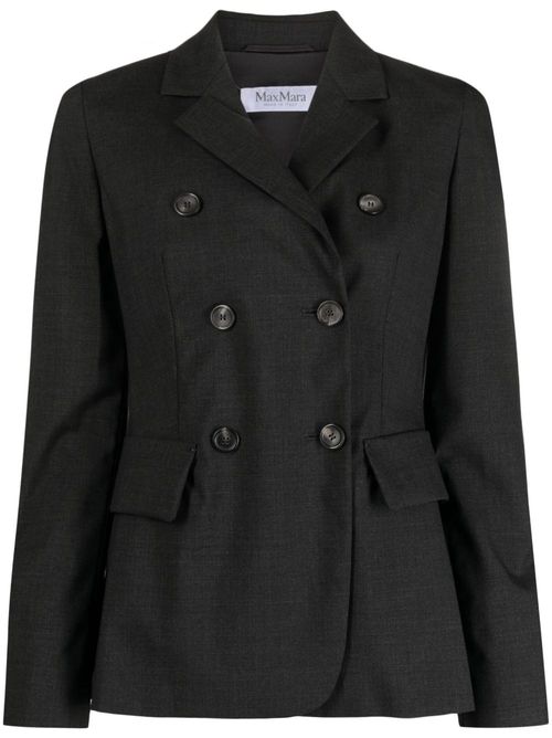 Wool double-breasted blazer - Grey