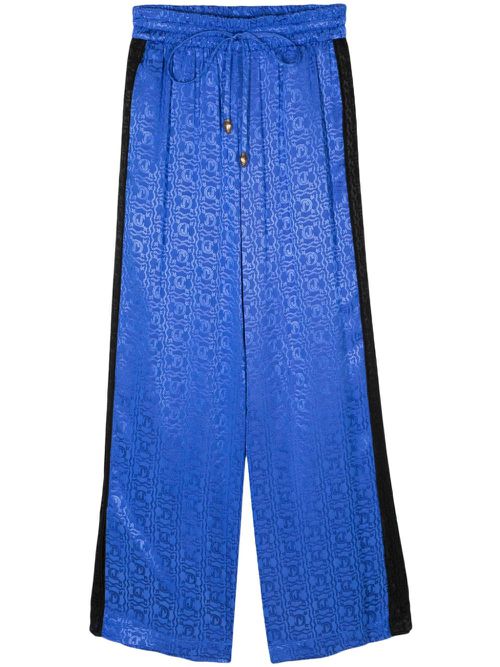 Jacquard logo straight-leg trousers - Blue