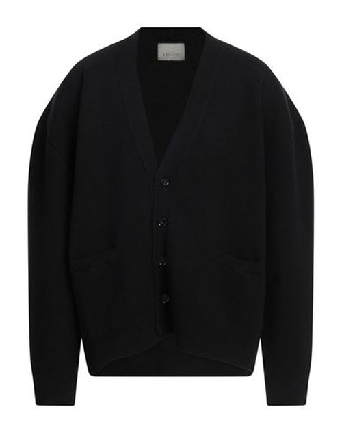 Laneus Man Cardigan Black Size 40 Wool, Cashmere