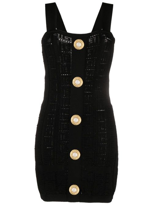 Open-knit minidress - Black