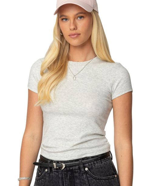 Women's Daphney Ribbed T Shirt - Light-gray