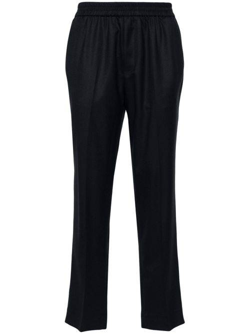 Pressed-crease wool tapered trousers - Blue