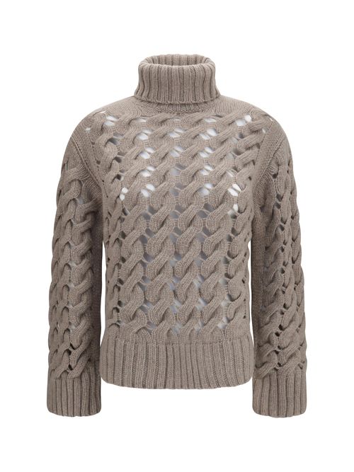Perforated Virgin Wool Sweater — Gray