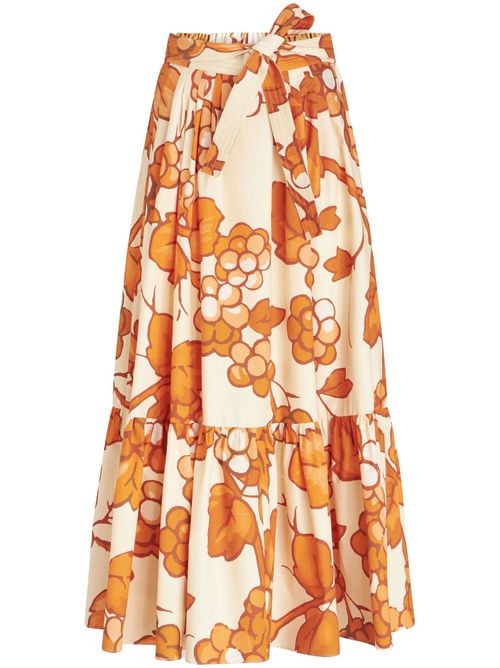 Gonna graphic-print skirt - Orange