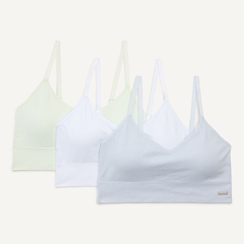 Ribbed Seamless Bra, 3-Pack