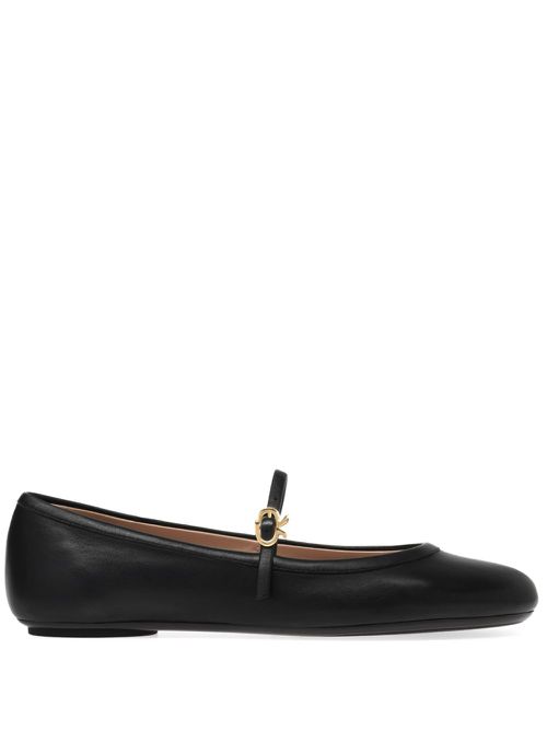 Gianvito Rossi Carla leather ballerina shoes - Schwarz