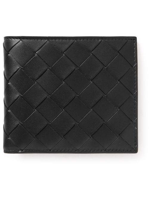 Intrecciato Leather Billfold Wallet - Men - Black